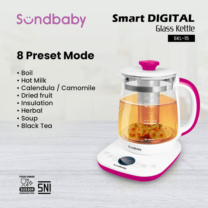 Bolde Smart Digital Glass Kettle - Magenta